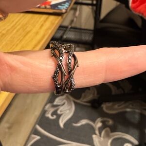 Disney Villains Maleficent 1/5 CT. T.W. Black Diamond Hoop Earrings